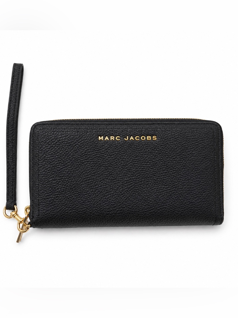 Marc Jacobs Black Pebbled Leather Zip Wristlet